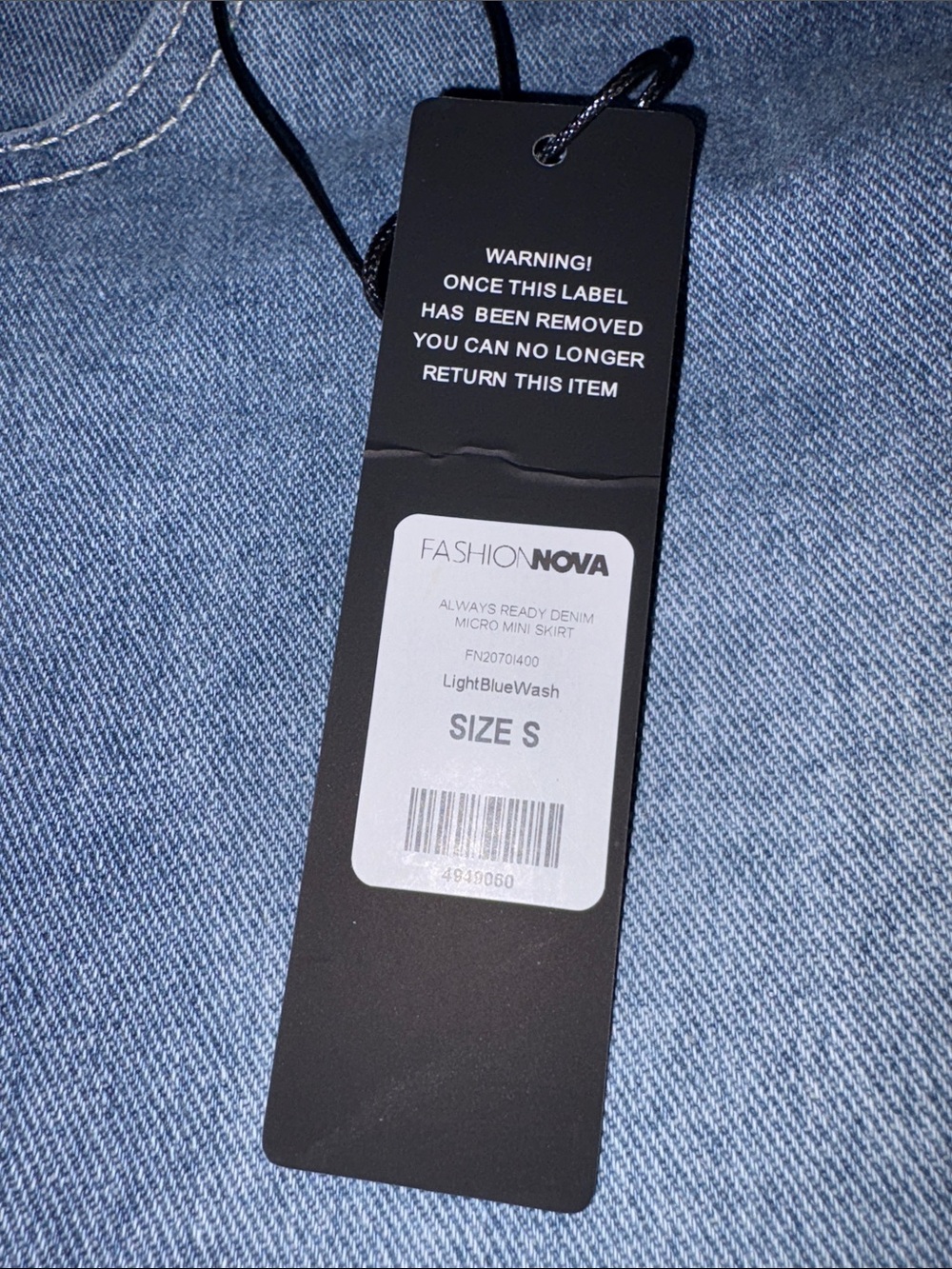 Fashion Nova Light Blue Denim micro Mini Skirt - Picture 2 of 5